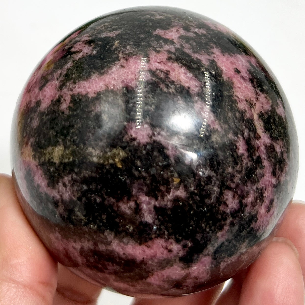 Rhodonite Sphere Healing Crystal Ball 562g 66mm