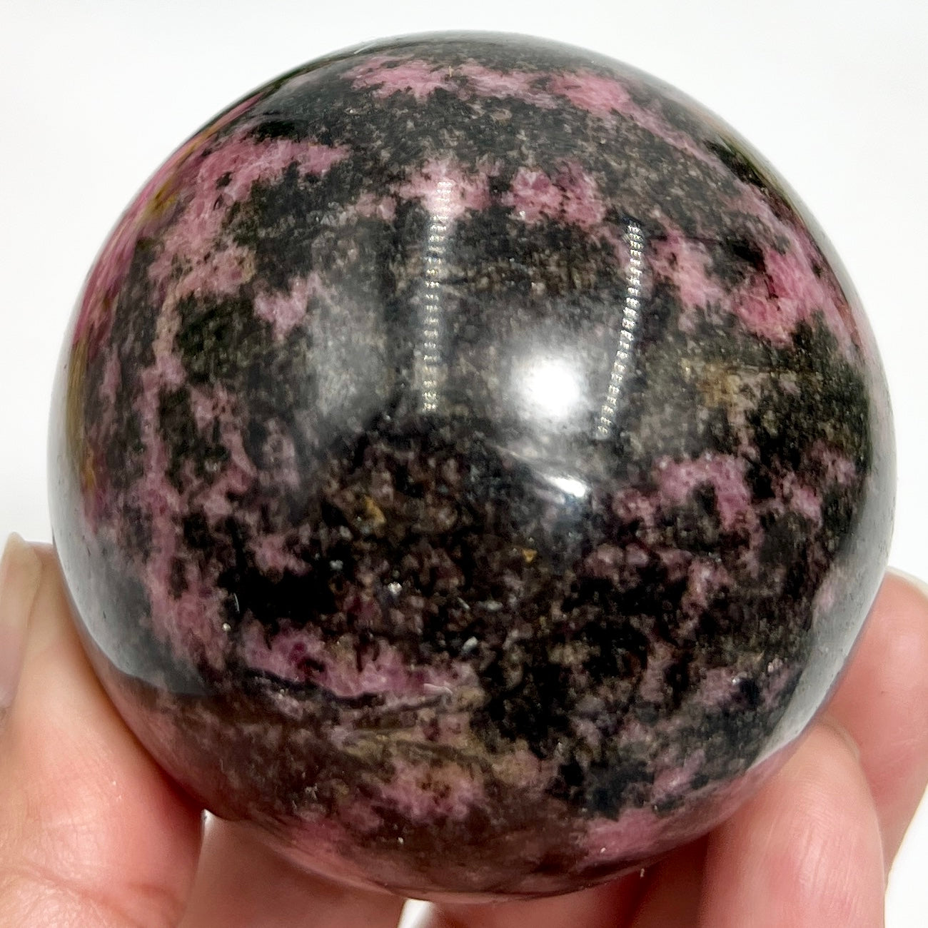 Rhodonite Sphere Healing Crystal Ball 562g 66mm