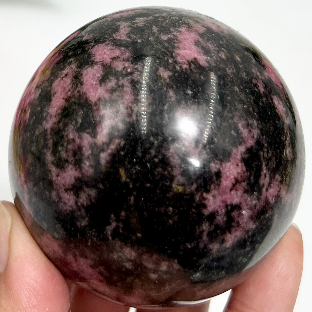 Rhodonite Sphere Healing Crystal Ball 562g 66mm