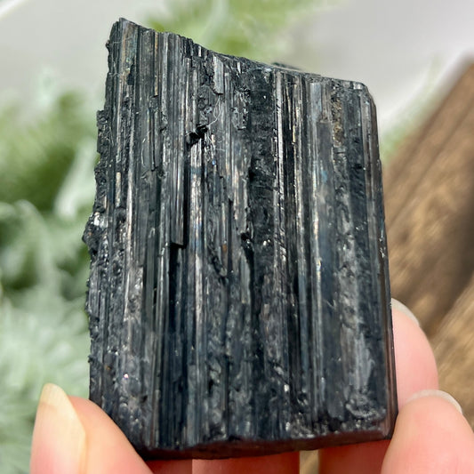 Black Tourmaline Hay Stack Raw Specimen Crystal 94g