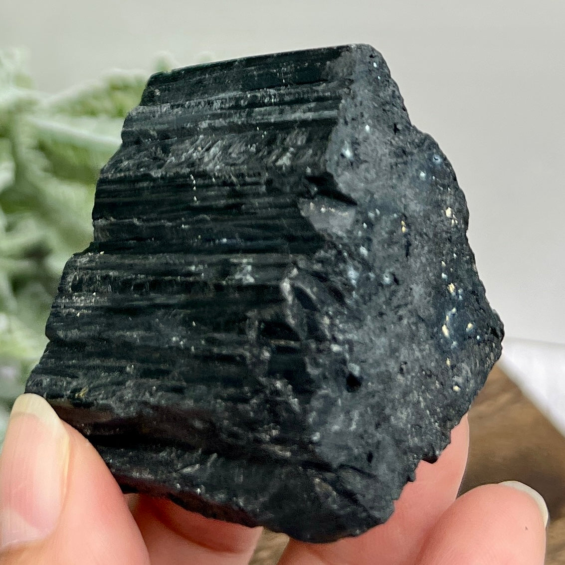 Black Tourmaline Hay Stack Raw Specimen Crystal 140g