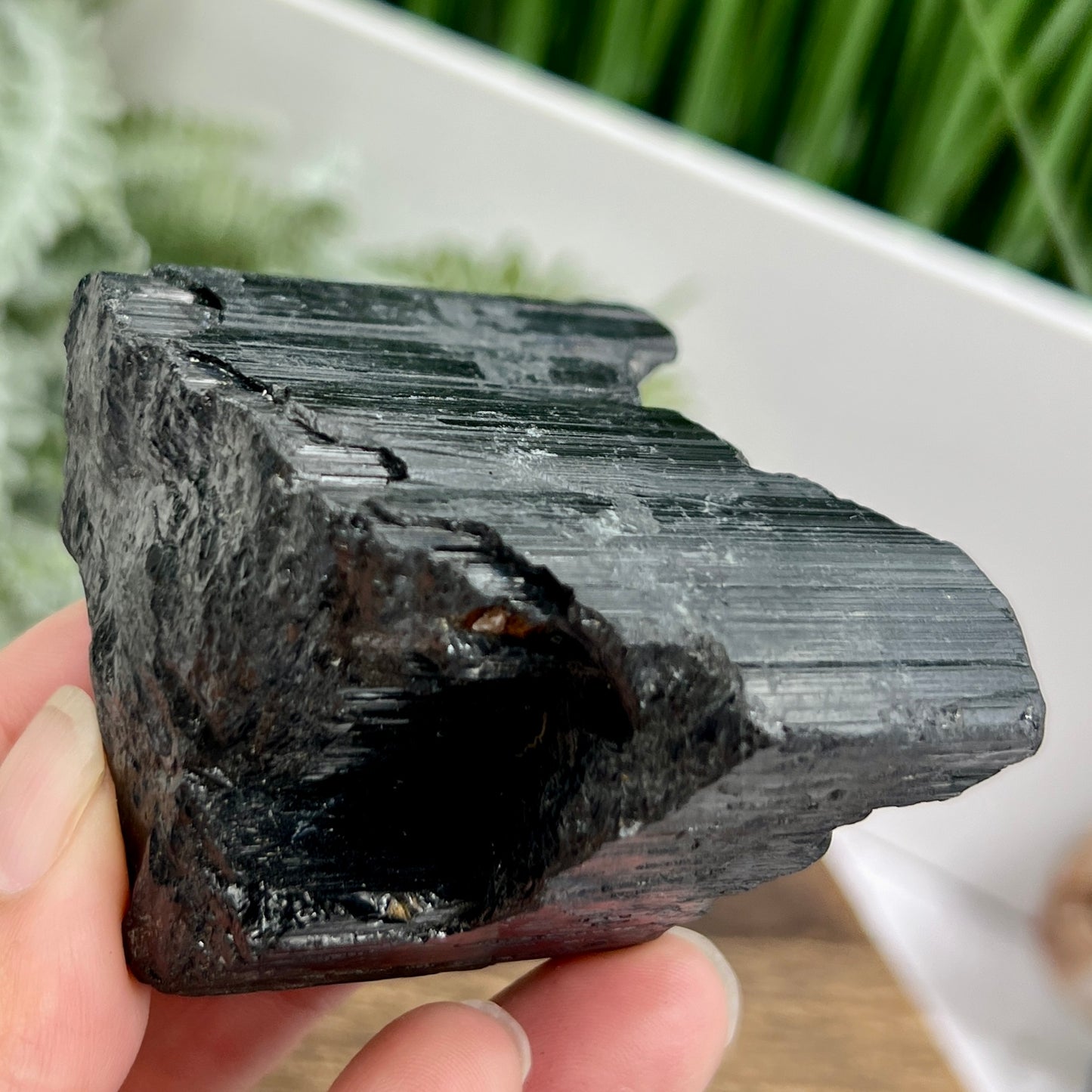 Black Tourmaline Hay Stack Raw Specimen Crystal 246g