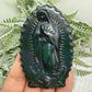 Rainbow Obsidian Mother Holy Virgin Mary Crystal Christian Carving in Stand 67g