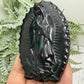 Rainbow Obsidian Mother Holy Virgin Mary Crystal Christian Carving in Stand 67g