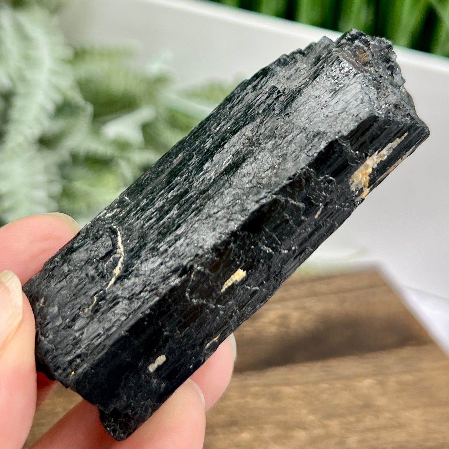 Black Tourmaline Hay Stack Raw Specimen Crystal 150g