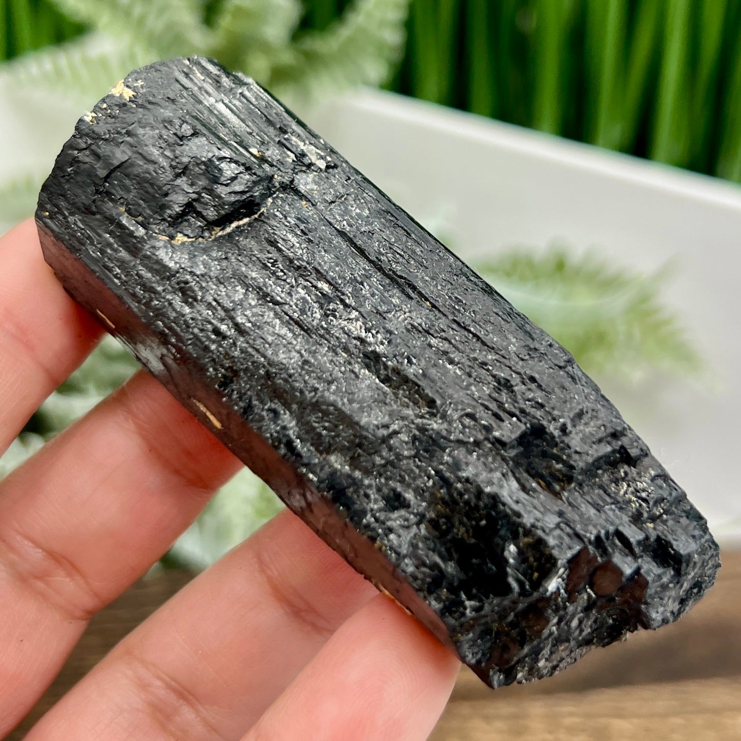 Black Tourmaline Hay Stack Raw Specimen Crystal 150g