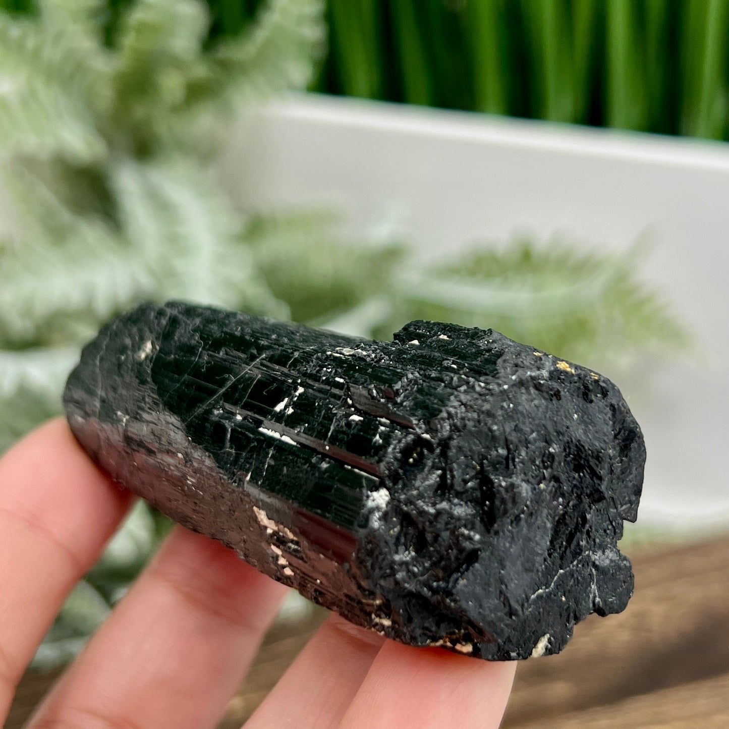 Black Tourmaline Hay Stack Raw Specimen Crystal 150g