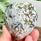 Bubble Sea Ocean Orbicular Jasper Heart Crystal Carving 184g