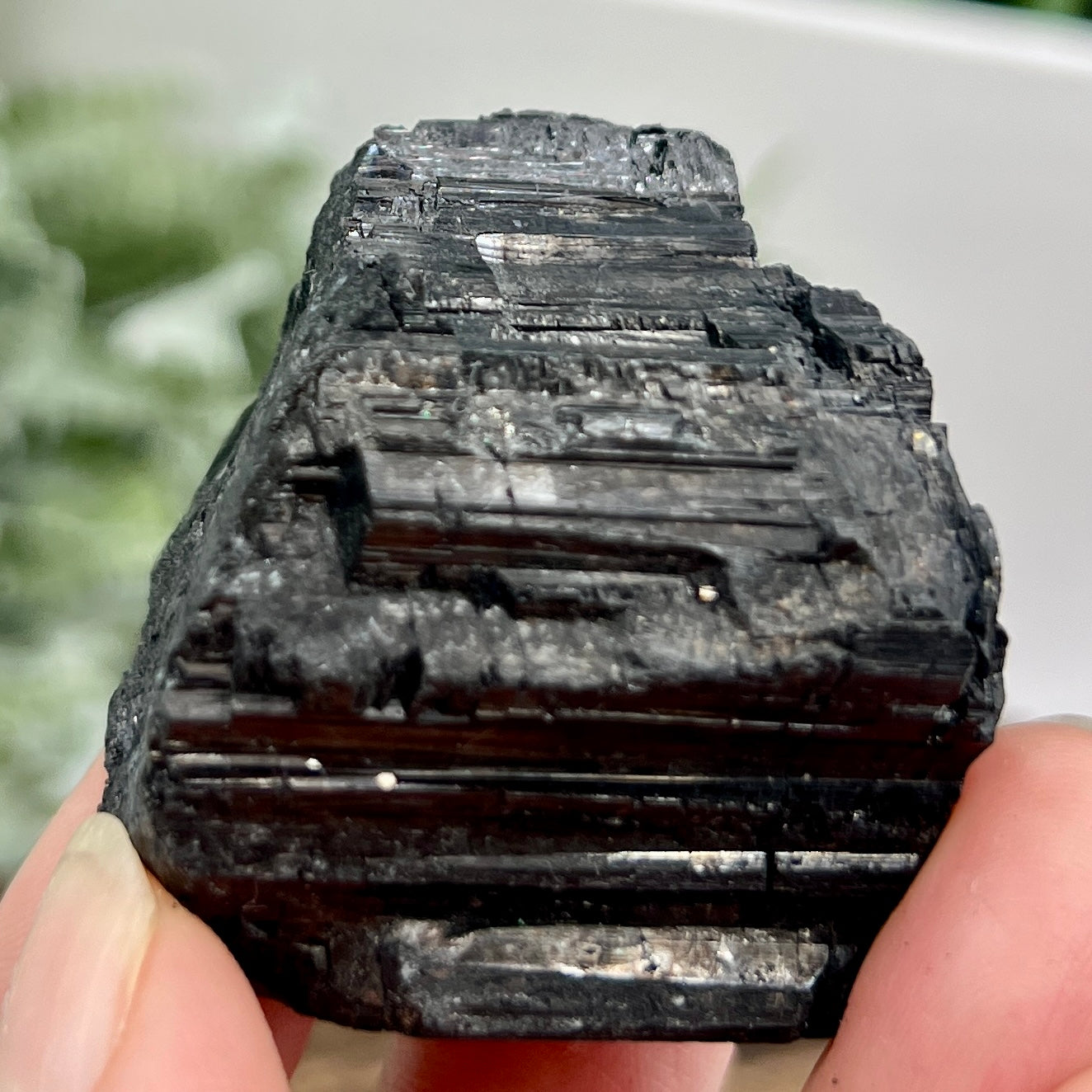 Black Tourmaline Hay Stack Raw Specimen Crystal 86g