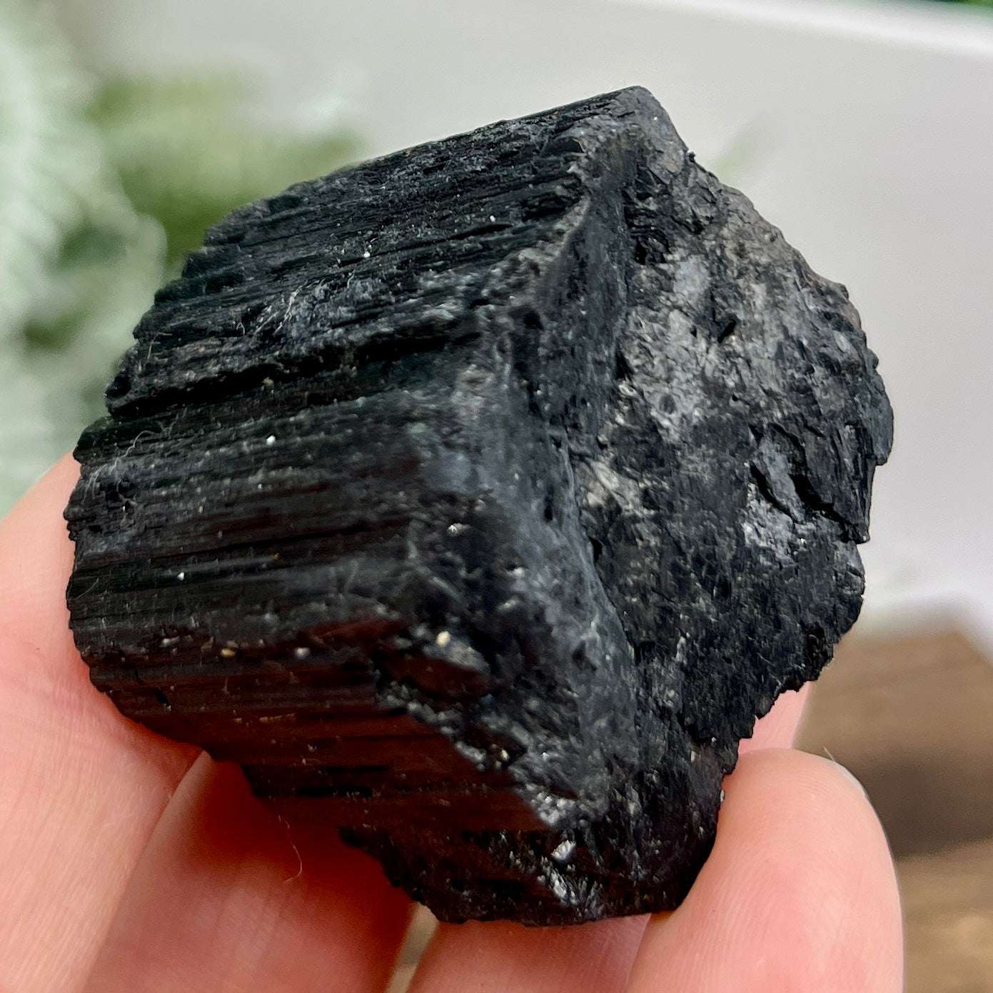 Black Tourmaline Hay Stack Raw Specimen Crystal 86g