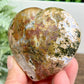 Bubble Ocean Sea Jasper Heart Crystal Carving 214g