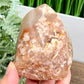 Flower Agate Flame Healing Crystal Carving 486g