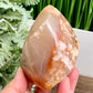 Flower Agate Flame Healing Crystal Carving 486g