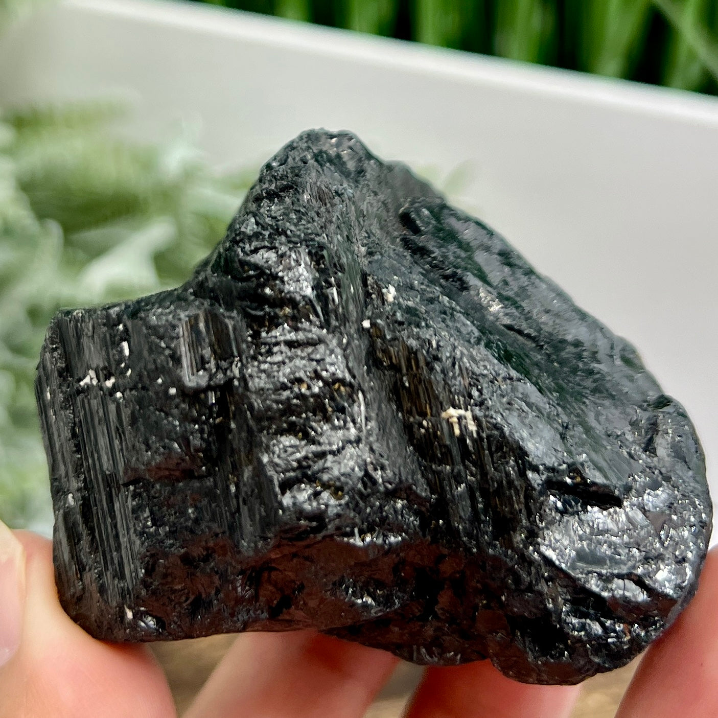 Black Tourmaline Chunk Raw Specimen Crystal 262g