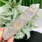 Blue Rose Quartz with Golden Healer Tower Crystal Generator 158g 126mm