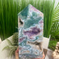 Moss Agate with Amethyst Unique Tower Crystal Generator 4544g 10lbs