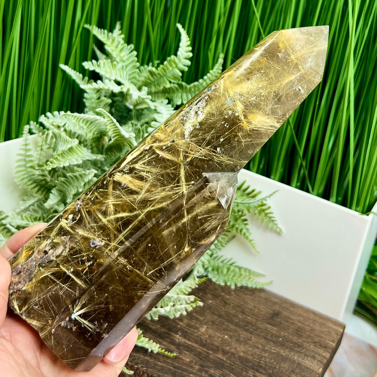 Rutilated Quartz Tower Healing Crystal Generator 850g 213mm