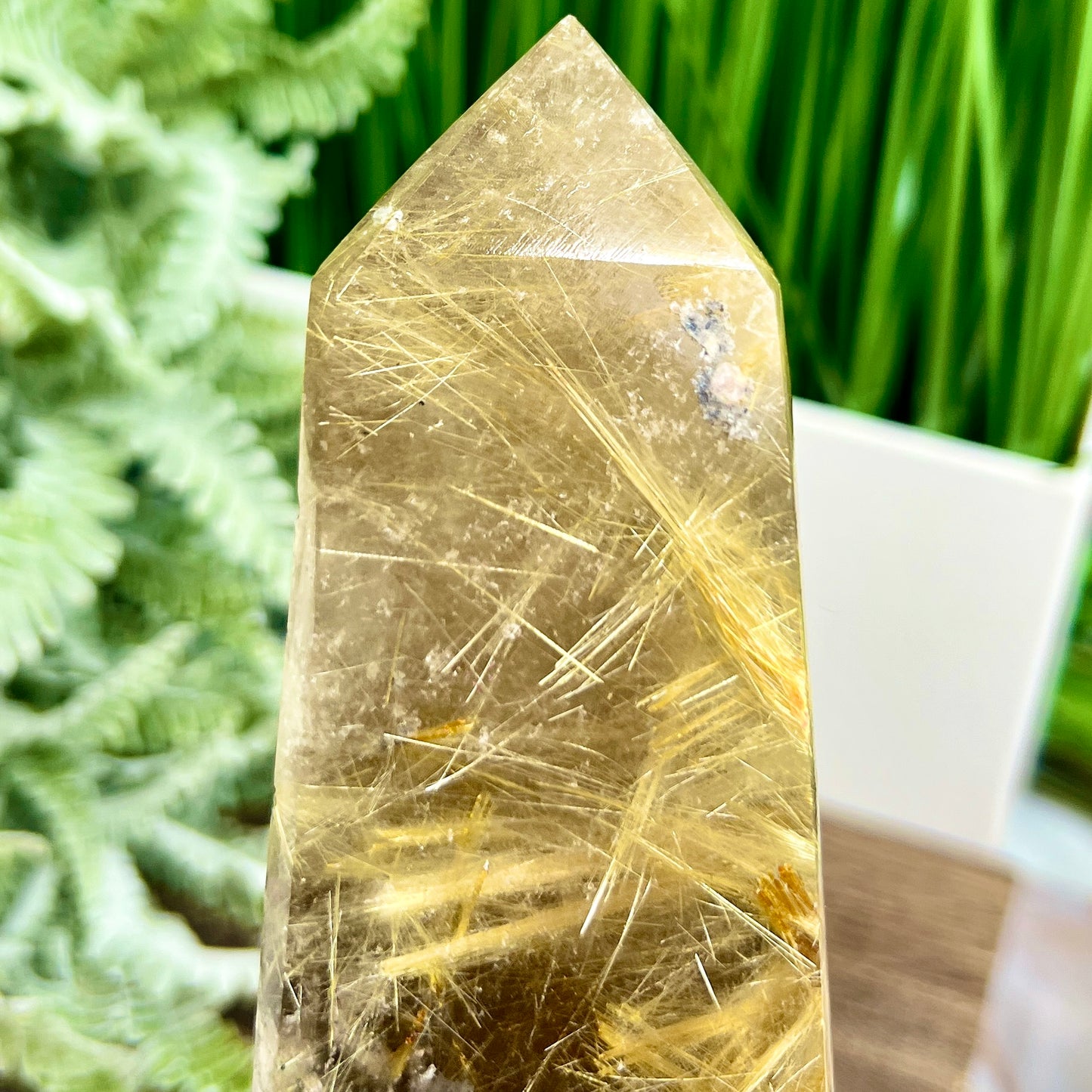 Rutilated Quartz Tower Healing Crystal Generator 850g 213mm