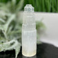 Satin Spar Selenite Tower Crystal Generator Morocco 388g 148mm