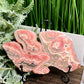 Rhodochrosite With Pyrite Slice Specimen Slab with Stand 580g