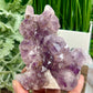 Amethyst with Cacoxenite Kitty Cat Cluster Healing Animal Crystal Carving 522g