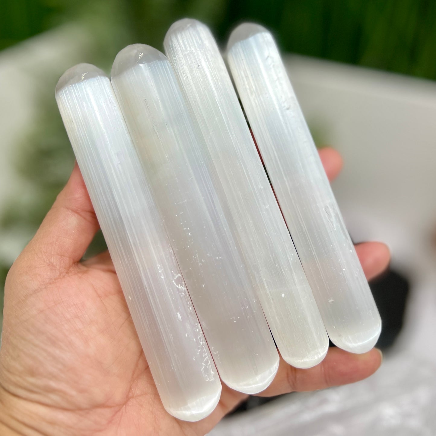 Satin Spar Selenite Massage Wand Healing Crystal