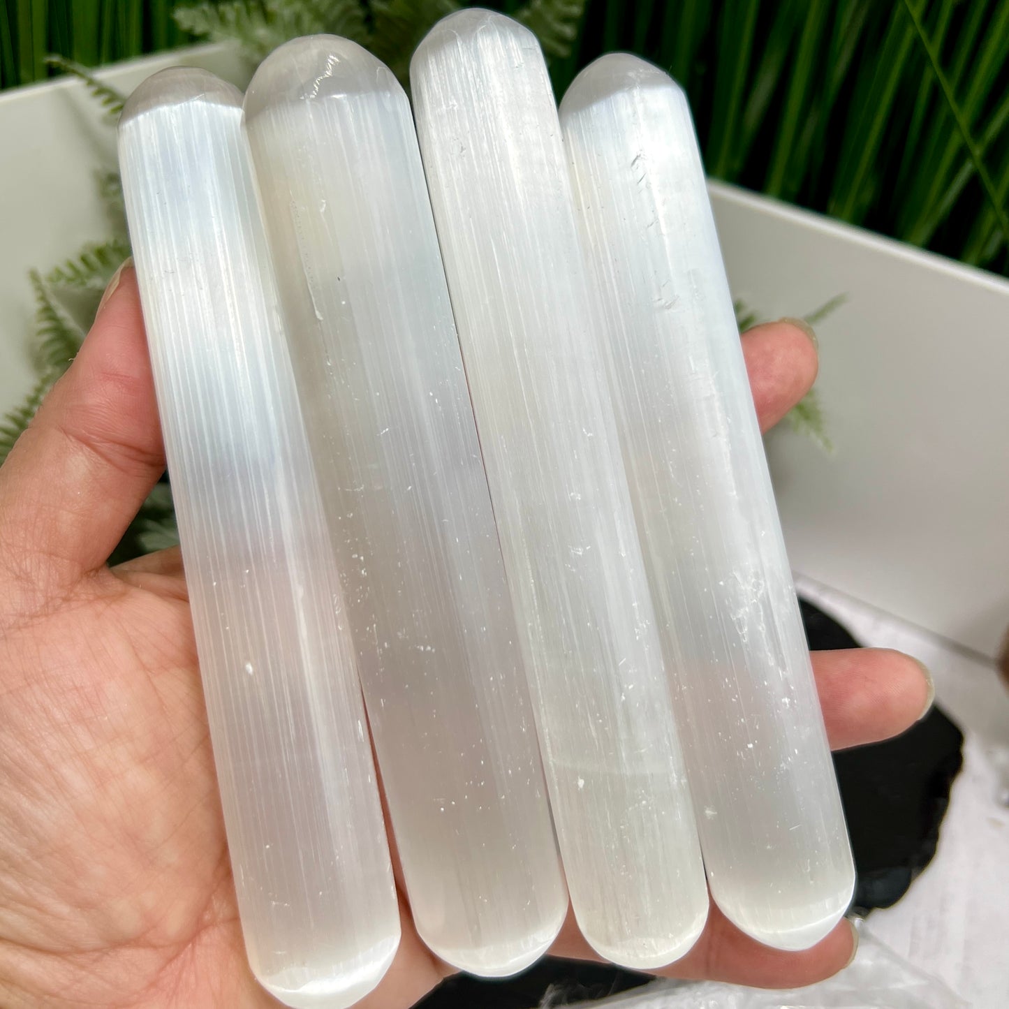 Satin Spar Selenite Massage Wand Healing Crystal