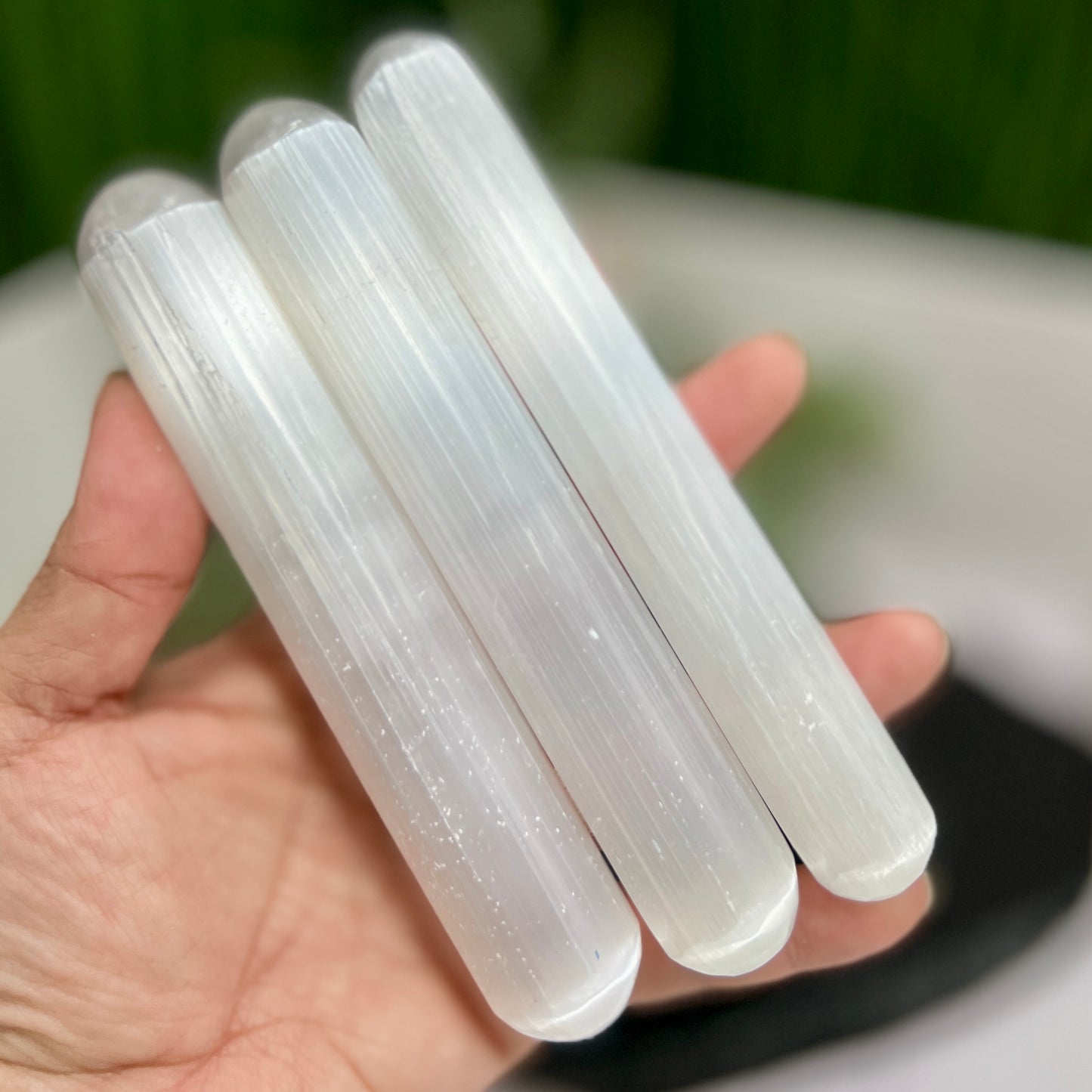 Satin Spar Selenite Massage Wand Healing Crystal