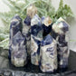 Purple Green Lepidolite Smoky Quartz Points Towers Crystal Generators