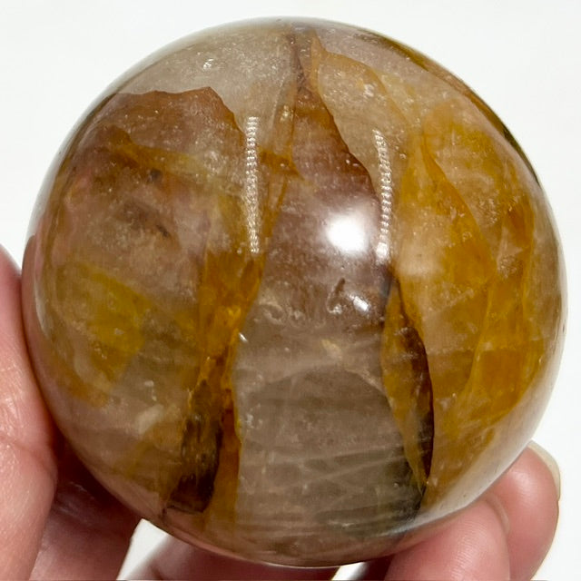 Golden Healer Quartz Sphere Healing Crystal Ball 332g 61mm