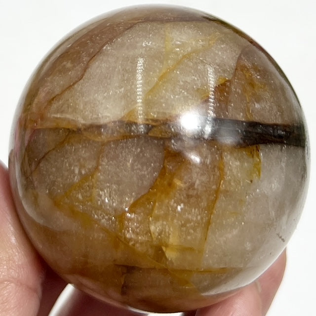 Golden Healer Quartz Sphere Healing Crystal Ball 332g 61mm