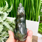 Labradorite Howling Wolf Healing Crystal Animal Carving 260g