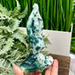 Moss Agate Yoga Lady Meditation Healing Crystal Carving 304g