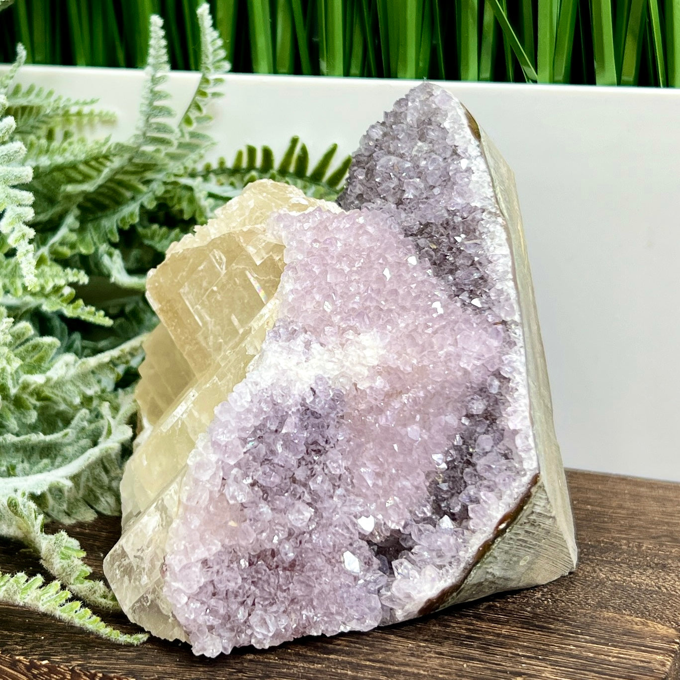 Amethyst Calcite Geode Cluster Natural Healing Crystal Specimen 1218g