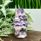 Chevron Dream Amethyst Owl Healing Bird Crystal Carving 388g