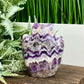 Chevron Dream Amethyst Owl Healing Bird Crystal Carving 388g