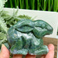 Moss Agate Bunny Rabbit Healing Crystal Animal Carving 324g