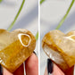 Golden Healer Quartz Hearts Crystal Carvings