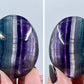 Rainbow Fluorite Palm Stone Crystal Healing Natural Worry Meditation Gemstone