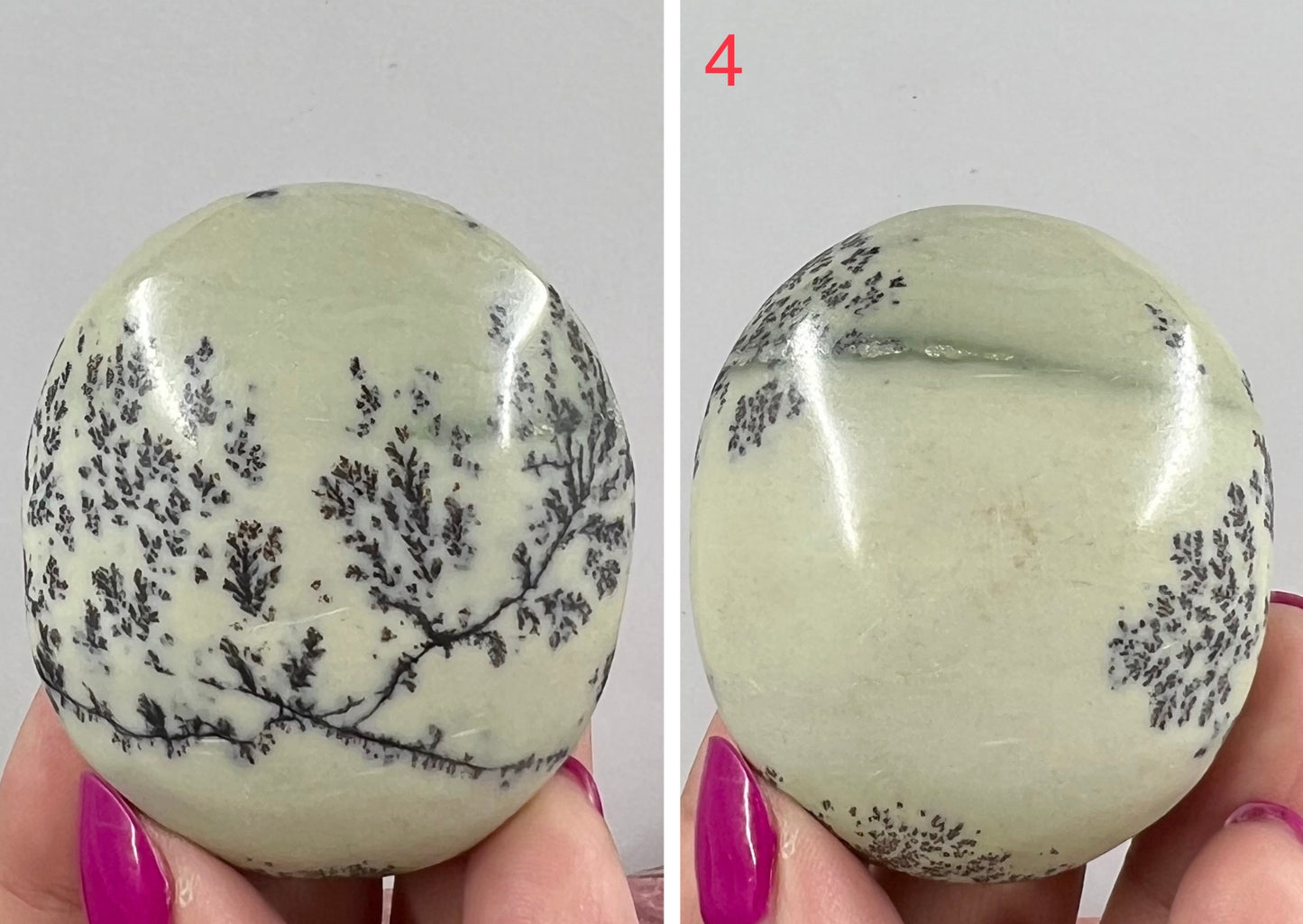 Dendritic Jasper Palm Stone Reiki Worry Natural Meditation Crystal