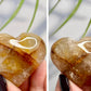 Golden Healer Quartz Hearts Crystal Carvings