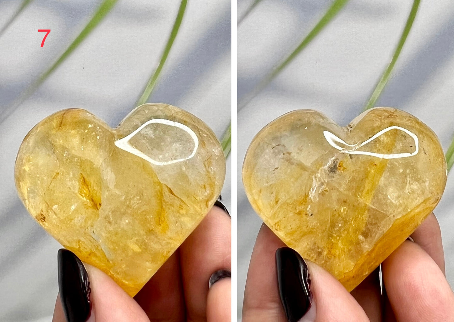 Golden Healer Quartz Hearts Crystal Carvings