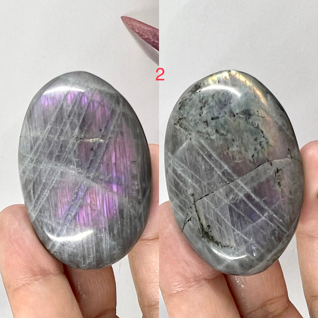 Labradorite Palm Stones Crystal Meditation Worry Reiki Healing Australian Seller