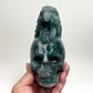 Moss Agate Eagle Bird on Skull Healing Crystal Carving 1092g