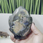 Fire Labradorite Leaf Flashy Crystal Carving