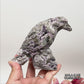 Purple Fluorite Sphalerite Raven Bird Healing Crystal Carving 773g