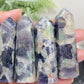 Purple Green Lepidolite Smoky Quartz Points Towers Crystal Generators