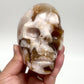 Flower Agate Skull Healing Crystal Carving 906g