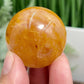 Golden Healer Quartz Sphere Healing Crystal Ball 86g 40mm