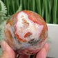 Red Moss Agate Sphere Rare Healing Crystal Ball 348g 64mm